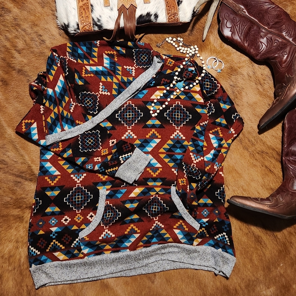 Red Aztec Hoodie